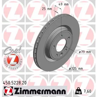 Jeu de 2 disques de frein arrière ZIMMERMANN