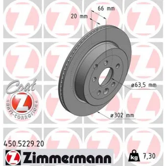 Jeu de 2 disques de frein arrière ZIMMERMANN 450.5229.20