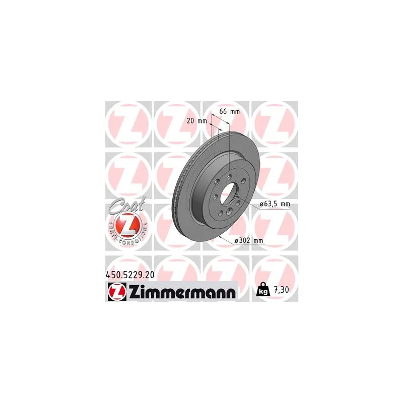 Jeu de 2 disques de frein arrière ZIMMERMANN 450.5229.20