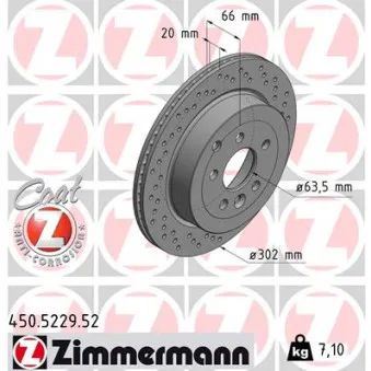 Jeu de 2 disques de frein arrière ZIMMERMANN 450.5229.52