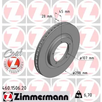 Jeu de 2 disques de frein avant ZIMMERMANN 460.1506.20