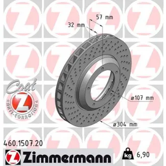 Disque de frein avant gauche ZIMMERMANN 460.1507.20