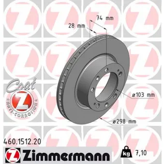 Jeu de 2 disques de frein avant ZIMMERMANN 460.1512.20