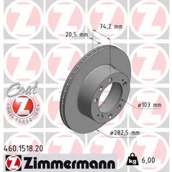 Jeu de 2 disques de frein avant ZIMMERMANN 460.1518.20