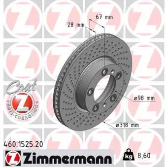 Disque de frein avant gauche ZIMMERMANN