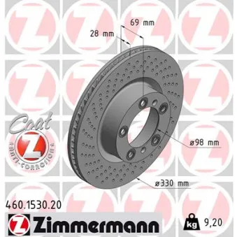 Disque avant droite ZIMMERMANN