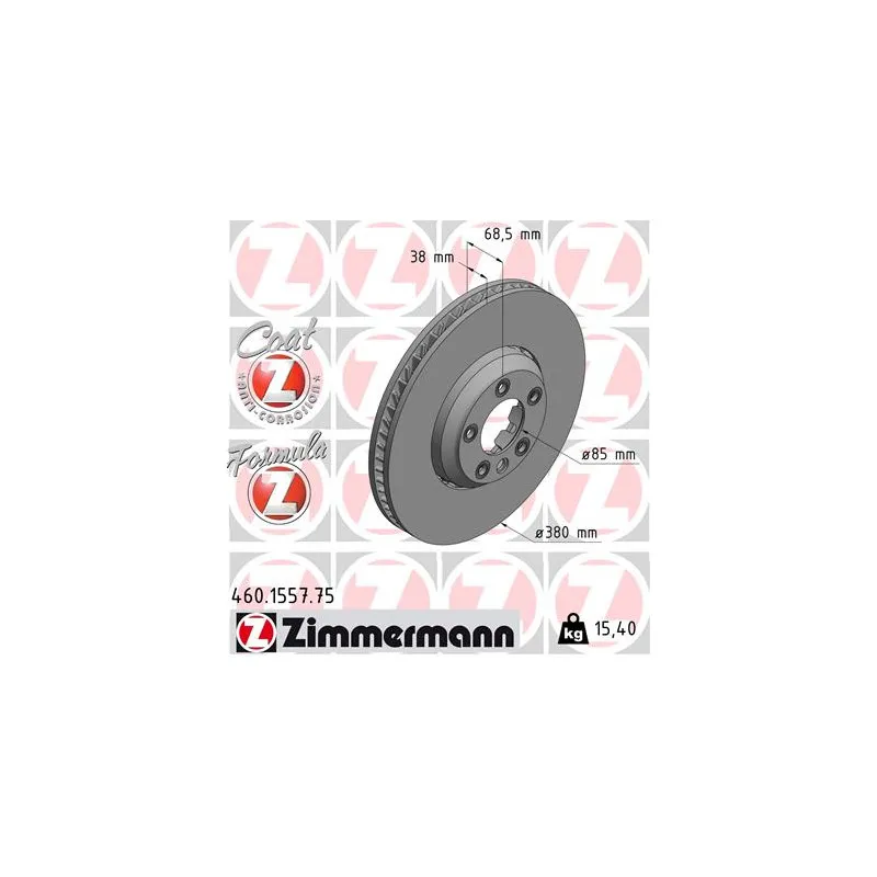 Disque de frein avant gauche ZIMMERMANN 460.1557.75