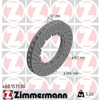 Disque de frein avant gauche ZIMMERMANN 460.1571.00