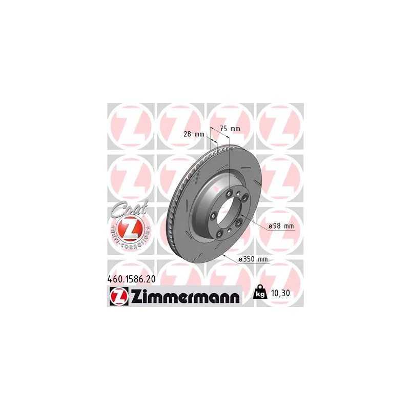 Disque de frein arrière gauche ZIMMERMANN 460.1586.20