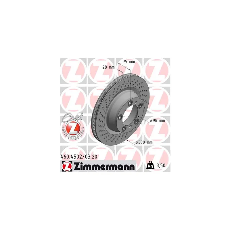 Disque de frein arrière gauche ZIMMERMANN 460.4502.20