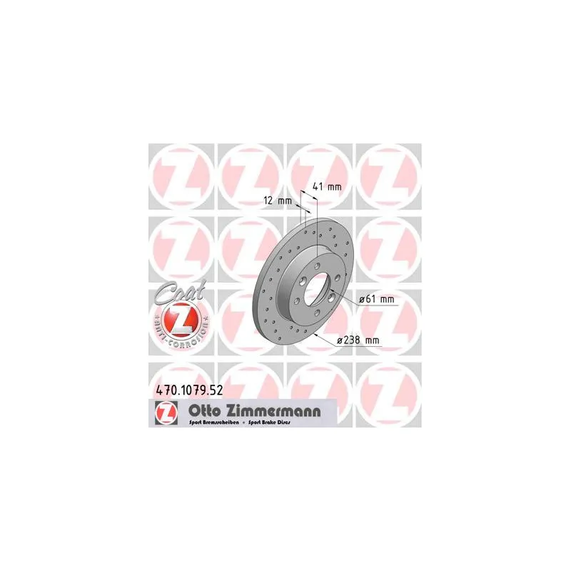 Jeu de 2 disques de frein avant ZIMMERMANN 470.1079.52