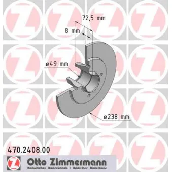 Jeu de 2 disques de frein arrière ZIMMERMANN 470.2408.00