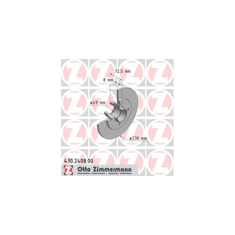 Jeu de 2 disques de frein arrière ZIMMERMANN 470.2408.00
