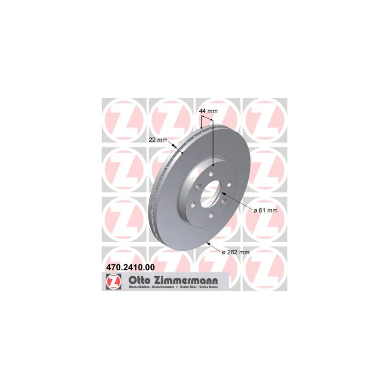 Jeu de 2 disques de frein avant ZIMMERMANN 470.2410.00