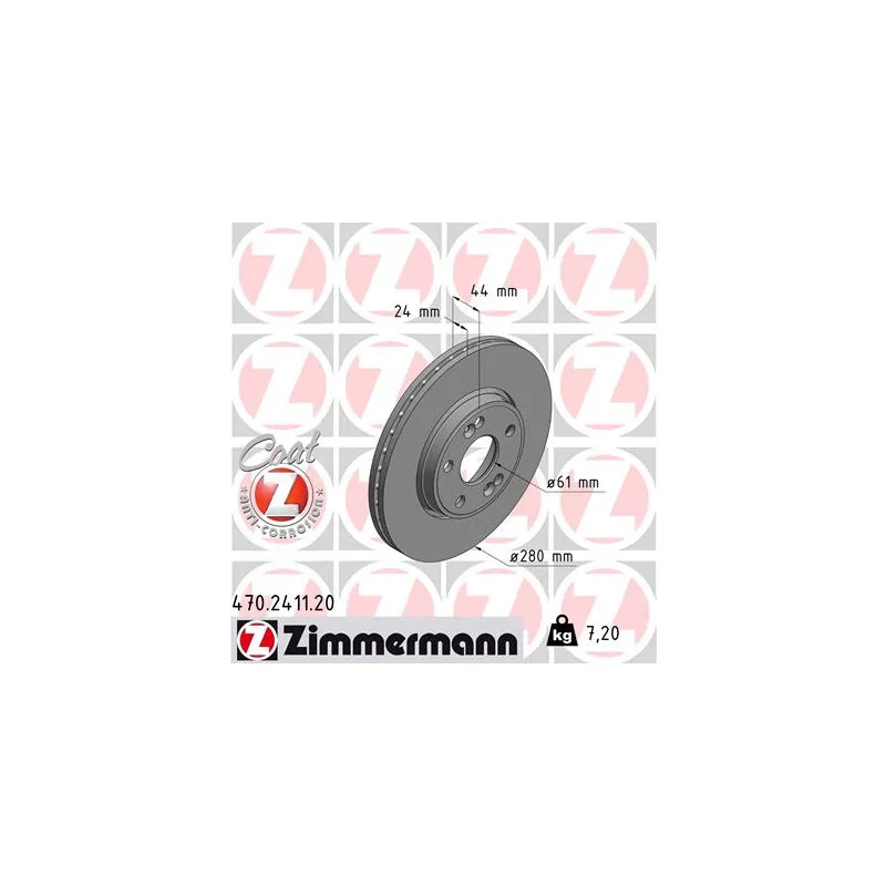 Jeu de 2 disques de frein avant ZIMMERMANN 470.2411.20