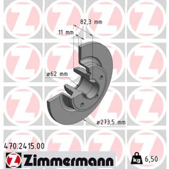 Jeu de 2 disques de frein arrière ZIMMERMANN 470.2415.00