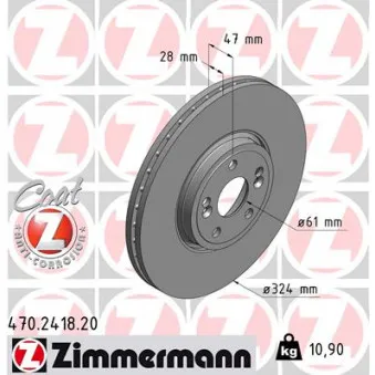 Jeu de 2 disques de frein avant ZIMMERMANN 470.2418.20