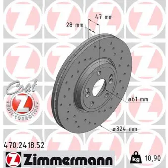 Jeu de 2 disques de frein avant ZIMMERMANN 470.2418.52