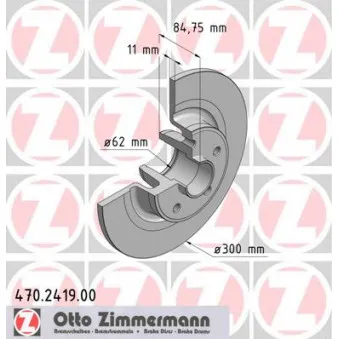 Jeu de 2 disques de frein arrière ZIMMERMANN 470.2419.00
