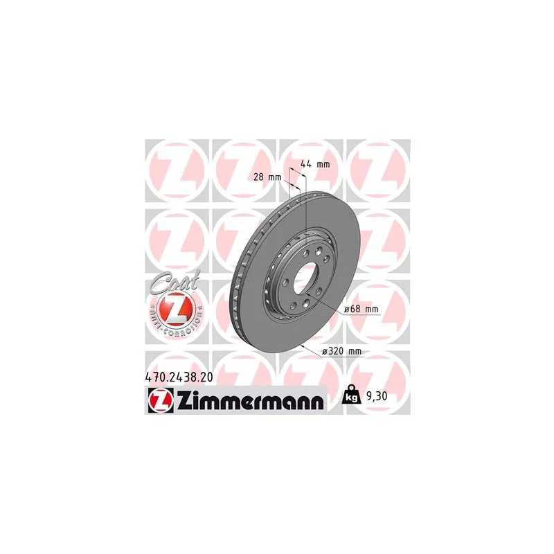 Jeu de 2 disques de frein avant ZIMMERMANN 470.2438.20
