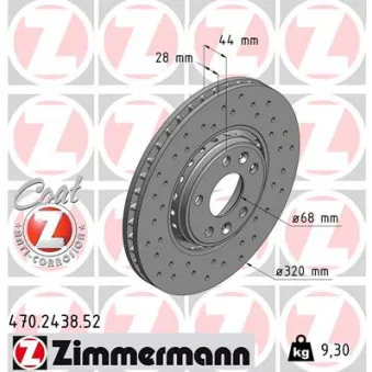 Jeu de 2 disques de frein avant ZIMMERMANN 470.2438.52