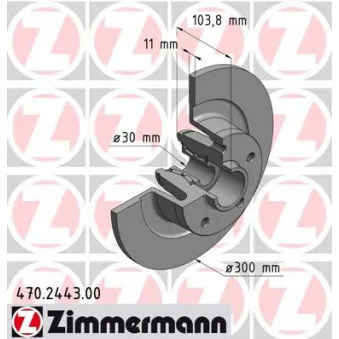 Jeu de 2 disques de frein arrière ZIMMERMANN 470.2443.00