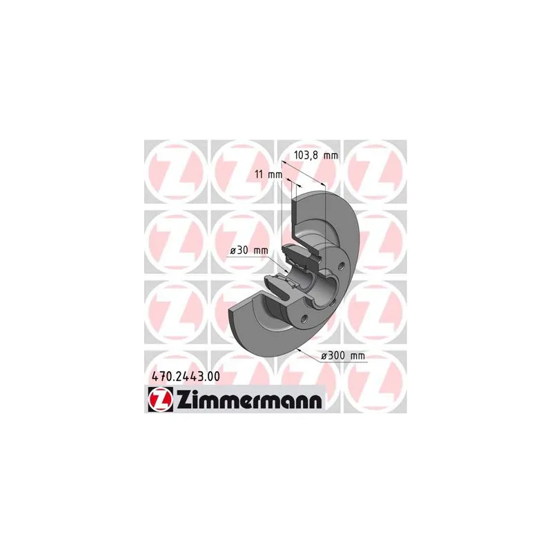 Jeu de 2 disques de frein arrière ZIMMERMANN 470.2443.00