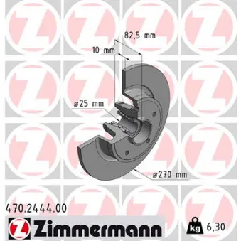 Jeu de 2 disques de frein arrière ZIMMERMANN 470.2444.00