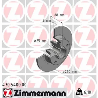 Jeu de 2 disques de frein arrière ZIMMERMANN