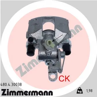 Étrier de frein arrière droit ZIMMERMANN 480.4.30038