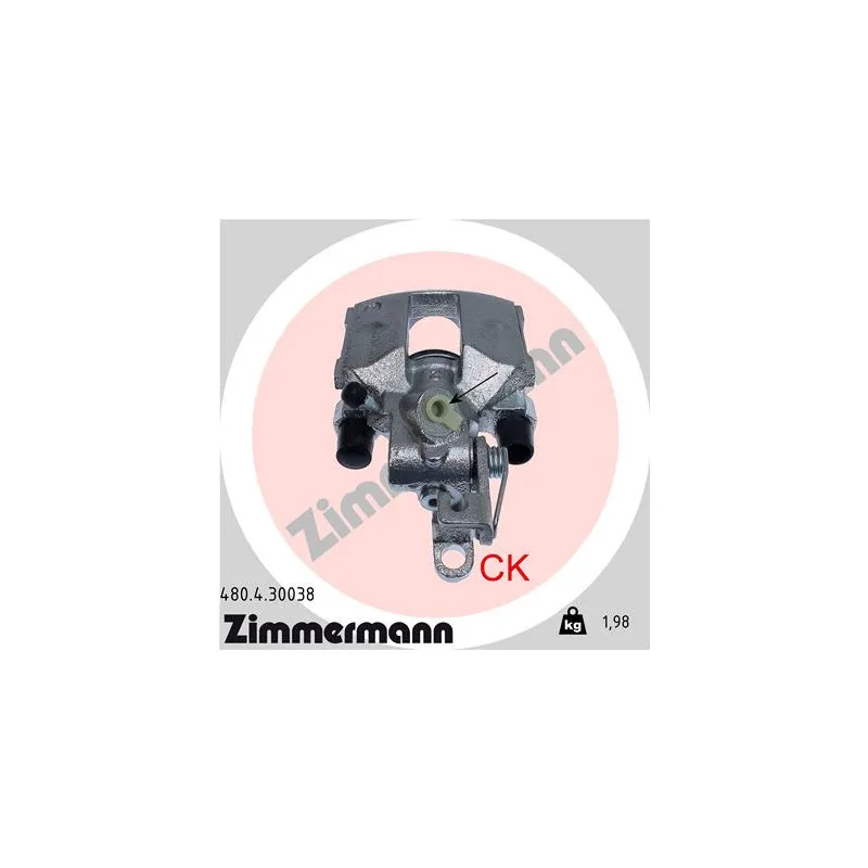 Étrier de frein arrière droit ZIMMERMANN 480.4.30038