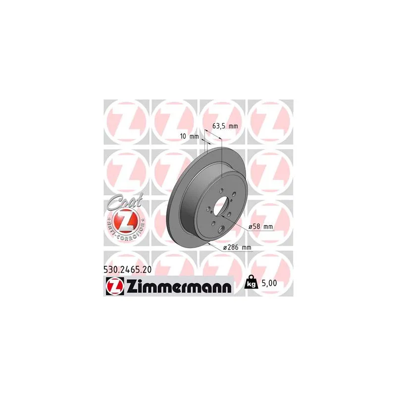Jeu de 2 disques de frein arrière ZIMMERMANN 530.2465.20
