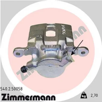 Étrier de frein avant droit ZIMMERMANN 540.2.50058