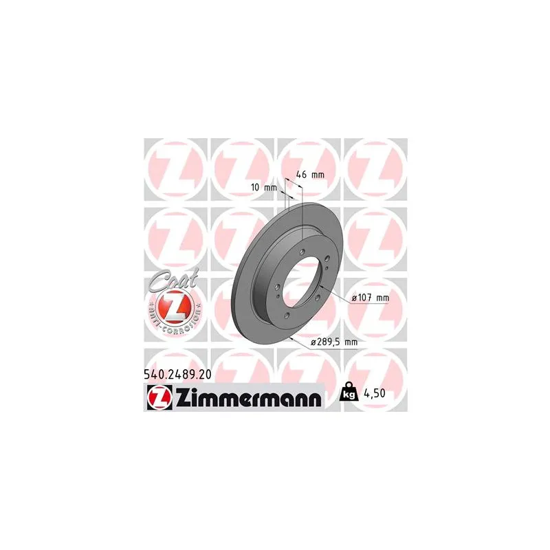 Jeu de 2 disques de frein avant ZIMMERMANN 540.2489.20