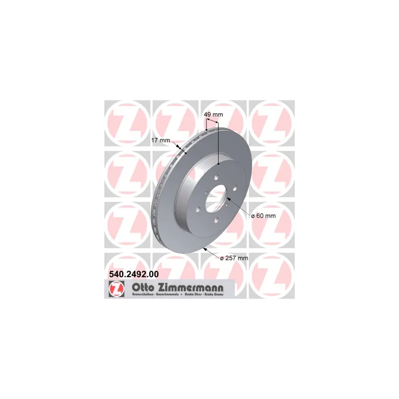 Jeu de 2 disques de frein avant ZIMMERMANN 540.2492.00
