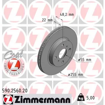 Jeu de 2 disques de frein avant ZIMMERMANN 590.2560.20