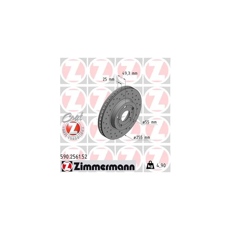 Jeu de 2 disques de frein avant ZIMMERMANN 590.2561.52