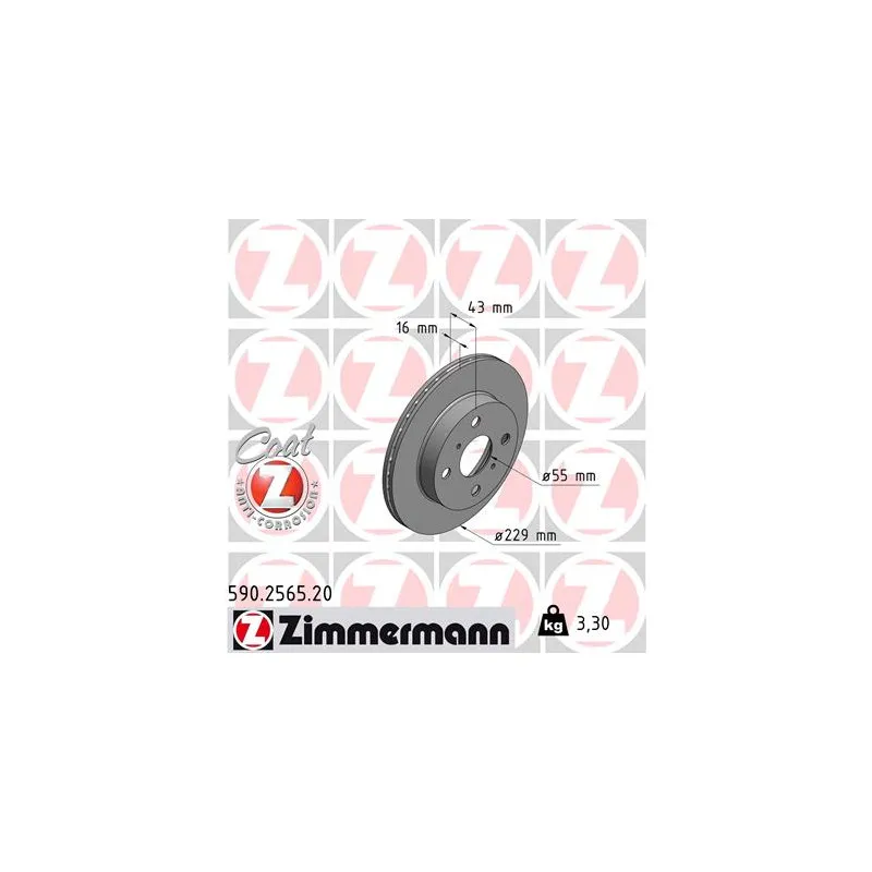 Jeu de 2 disques de frein avant ZIMMERMANN 590.2565.20