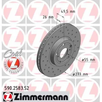 Jeu de 2 disques de frein avant ZIMMERMANN 590.2583.52