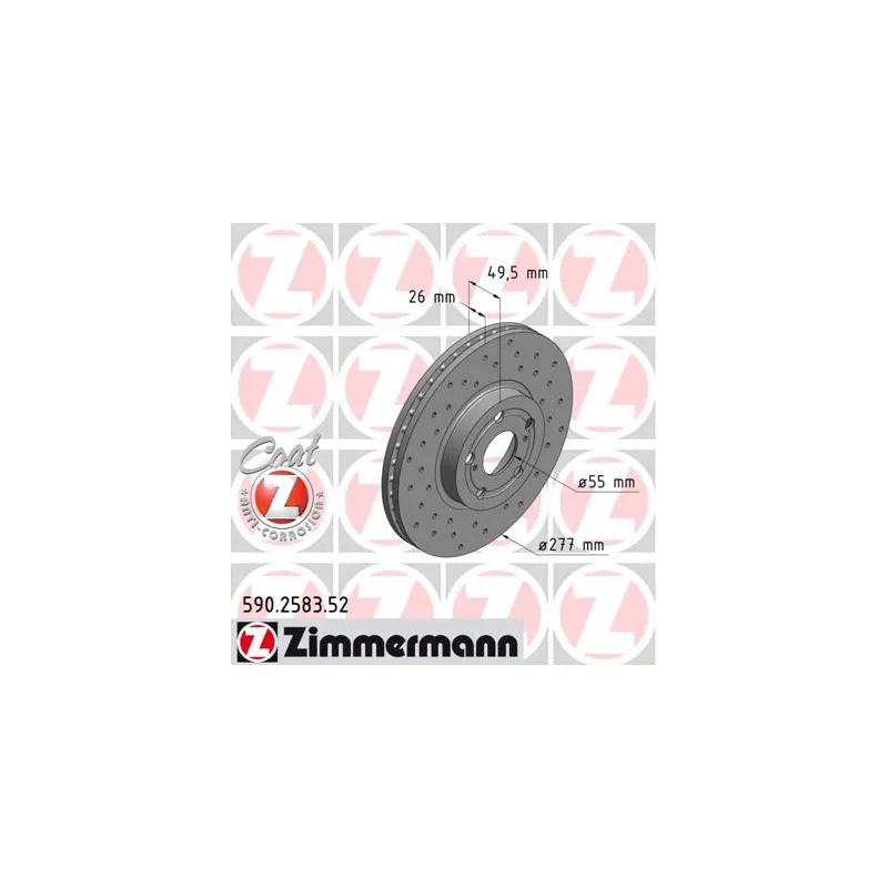 Jeu de 2 disques de frein avant ZIMMERMANN 590.2583.52