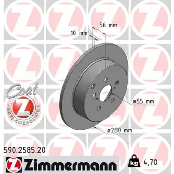 Jeu de 2 disques de frein arrière ZIMMERMANN