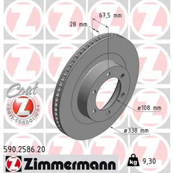 Jeu de 2 disques de frein avant ZIMMERMANN 590.2586.20