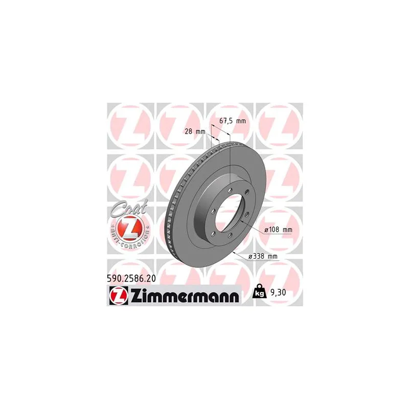 Jeu de 2 disques de frein avant ZIMMERMANN 590.2586.20