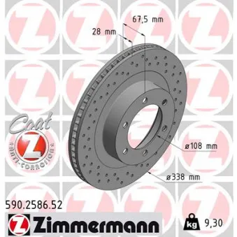 Jeu de 2 disques de frein avant ZIMMERMANN 590.2586.52