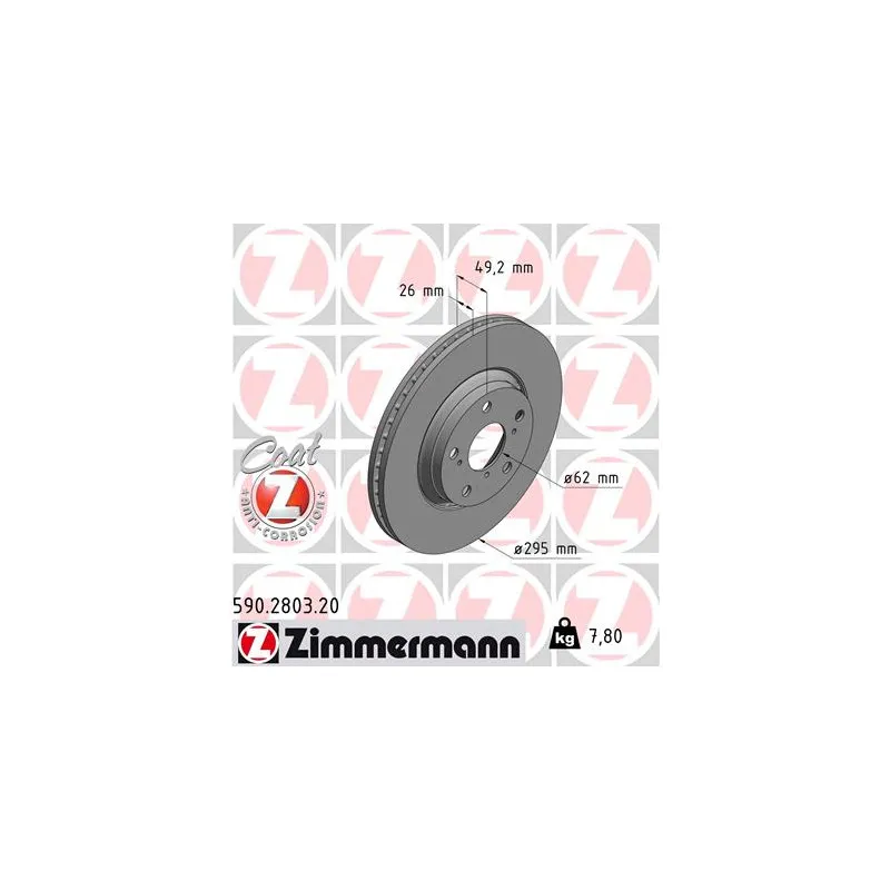Jeu de 2 disques de frein avant ZIMMERMANN 590.2803.20
