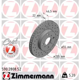 Jeu de 2 disques de frein avant ZIMMERMANN 590.2808.52