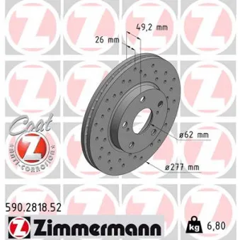 Jeu de 2 disques de frein avant ZIMMERMANN 590.2818.52