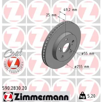 Jeu de 2 disques de frein avant ZIMMERMANN 590.2830.20