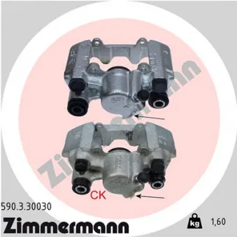 Étrier de frein arrière gauche ZIMMERMANN 590.3.30030