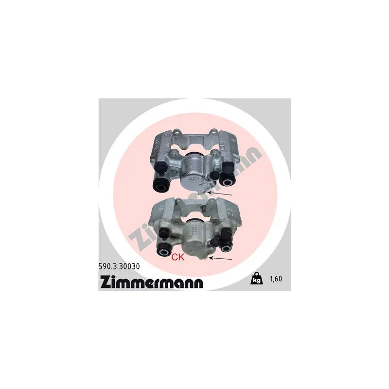 Étrier de frein arrière gauche ZIMMERMANN 590.3.30030